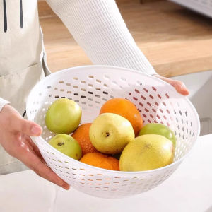 M.G.【Ready in Stock】 Plastic Round Food Cover Mesh Cover Multifunctional Colorful Drain Fruit Plate 1 Piece