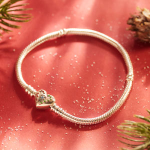 New Christmas Bracelet 925 Sterling Silver Crutch Sugar Chain Original Charm Bead Jewelry Women DIY Jewelry Making Gift
