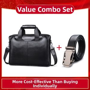 Feger | Genuine Leather Mens Business Laptop Bag Hand Shoulder Crossbody