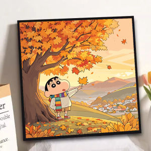 Healing Maple Leaf Cartoon Handmade Coloring Decorative Painting DIY Number Painting Childrens Craft Filled Painting Artwork