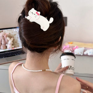 Cute Cat Grip Unique Design Back Head Updo Hairpin 2024 New Arrival Fancy Word Banana Clip Female