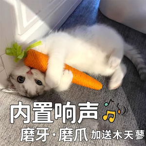 Cute Carrot Cat Toy Interactive Chew Proof Kittens Teeth Grinding Claw Scratching Fun Pet Supplies Cat Teaser Stick Amor Brand