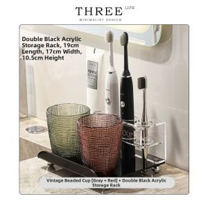 THREE LIFE | Oral Rinsing Cup and Storage Rack Set