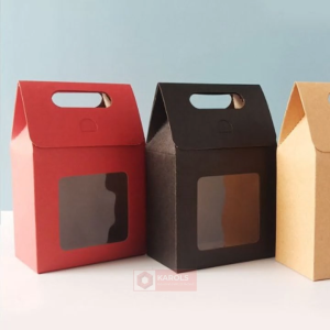 5pcs |Flip Window Punch Hole Bag/Thick Quality Kraft Brown/Black Paper Bag w/ window