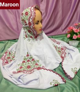 (COD) Mukena Dewasa Terusan/Lajuran Polino Motif Bordir Bunga Mahkota Indah Cantik Bahan Adem