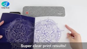 GZQIANJI Peripage Portable A4 Printer Wireless Direct Thermal Printer Mobile Printer Portable Document Photo Printer 210mm Bluetooth with 1 Roll Paper