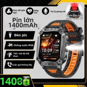LIGE | Đồng Hồ Thông Minh Quân Sự LIGE Bền Bỉ Dành Cho Nam Pin 1400mAh Thiết Bị Theo Dõi Thể Dục Thể Thao Với Đèn Pin Ngoài Trời Chức Năng Gọi Bluetooth