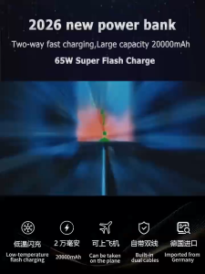 In Stock & CCC Certified】WP 3C powerbank 20000 mah Fast Charging 65W power bank original ccc PN-891PDSuper Flash Charge Slim Portable Powerbank type c Powerbank with cable