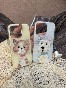 Cute Cat And Dog Bristling Hair Phone Case for Apple 16Promax 15Pro 14 Couples 13Ins Style 12 with Lanyard 11Pro 655604 Protective Cover