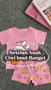 ByKiddos - Setelan Baju Anak Perempuan / Baju Anak Perempuan / Setelan Kaos Anak Cantik / Baju Bayi Lengan Pendek PART 7