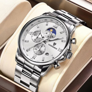 LIGE Luxury Watch For Men Sports Waterproof Luminous Stainless Steel Chronograph Men Watches Quartz Clock + Box