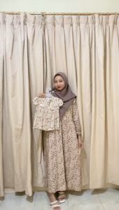 Daster Tunik Wanita Jumbo Motif Bunga Couple Anak Lebaran 2025
