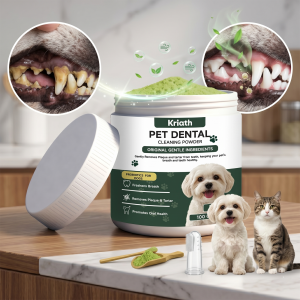 Natural Pet Dental Powder Cat Dog Breath Freshener Oral Health Care Clean Teeth Plaque Defense Enzyme Formula Pet Supplies