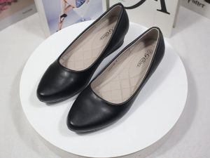 GCshoes Black Shoes Formal Office School Painless Women Ladies Shoes #GD9038-1
