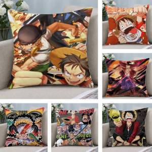 Bandai | One Piece Donquixote Doflamingo Anime Plush Pillow Cover Soft Short Plush Cushion Cover For Sofa Bedroom Home Decor Gift