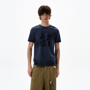 Áo Thun Nam Tay Ngắn Cổ Tròn in Họa Tiết Phong Cách Mỹ Cổ Điển Dáng Rộng Mùa Hè 2025 Thương Hiệu Thiết Kế Tay Thường