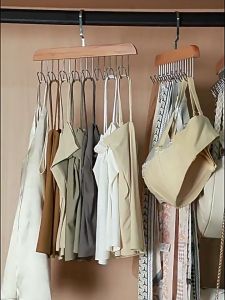 8 Hook Solid Wood Hanger Woman Bra Hanger Man Belt Tie Hanger Durable Vest Bag Hanger
