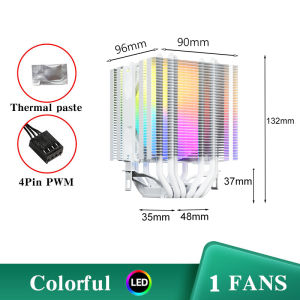 X99 CPU Cooler White Silent RGB Cooling Fan 6 Heat Pipes for Intel LGA 1700 1200 1150 1151 1155 2011 X79 1366 AMD AM5 AM4