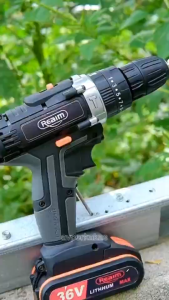 Powerful REAIM ! Drill Baterai Impact Set Inklusif Bisa Bor Tembok Beton & Besi - Dilengkapi Lampu LED untuk Kerja di Tempat Gelap Baterai Tahan Lama & Motor Kuat