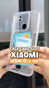 Softcase Untuk XIAOMI REDMI 9C / 10A Case Card Holder Slot Kartu Casing Kesing Silikon Bening Dompet