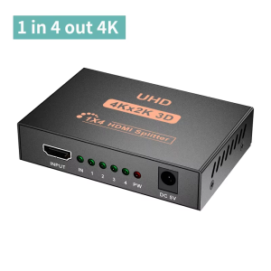 1 in 4 out HDMI-compatible Splitter UHD 4K X 2K 3D HDTV Splitter 1X4 Video Splitter HD Cable Adapter For HDTV DVD PS3/4 Xbox