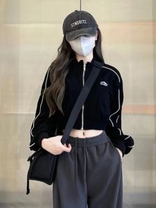 เสื้อแจ็คเก็ตสั้นสไตล์เกาหลีสำหรับเต้นรำแจ๊สและ Zumba เสื้อผ้าเต้นรำ Kpop เสื้อผ้าเต้นรำสำหรับกลุ่มผู้หญิง เสื้อผ้าทำงานสไตล์เกาหลี