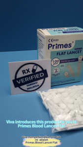 Primes Blood Flat Lancets 28g 30g Prime White lancet glucose Darah Glukosa Bulat Rata 葡萄糖血平圆刺针 Sterile