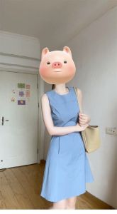 Missliu Fashion Blue Sleeveless Dress For WomenS Summer 2025 New Style French Style Short Skirt Design Sense