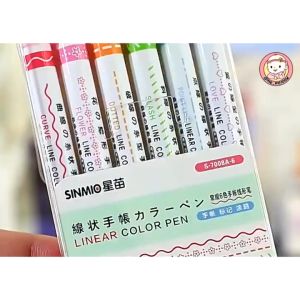 [พร้อมส่งในไทย]ปากกาไฮไลท์ สีสันสดใส แบบสร้างสรรค์ จํานวน 6 ชิ้น
