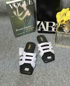 Sandal Selop Zara Flat Garis 3 Polos Sandal Wanita Kekinian Kode SM21
