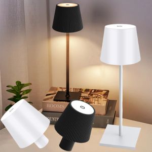 Rechargeable LED Desk Lamp Touch Control 3 Color Dimmable Wireless Portable Bar Restaurant Club Study Ambient Decor Table Light