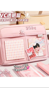 I Stationery 12 ชั้น น่ารัก คาปิบาระ ดินสอกรณีความจุขนาดใหญ่เครื่องสําอางถุงเก็บเดินทางเครื่องเขียนออแกไนเซอร์โรงเรียนสํานักงานอุป