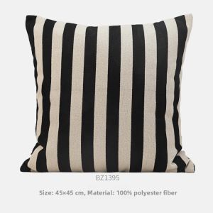 French Vintage Black White Series Pillowcase Living Room Large Black Cow Sofa Pillow Middle Ancient Luxury Pillow Window Seat Cushion