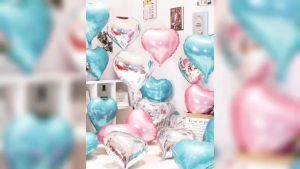 (5PCS)18 inches INS style 3D Heart shape birthday party decorations aluminum foil balloon