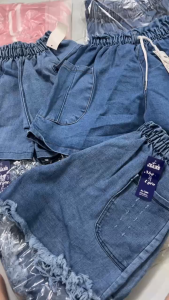 Quần Short Nữ Chất Liêu Jean Mềm Trên Gối Phong Cách Freesize 40-57kg Quần đùi jean