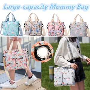Portable Mommy Bag Large Capacity Baby Diaper Bags Printed Bags Multi Functional Handbag Outdoor Travel Organizer Bags