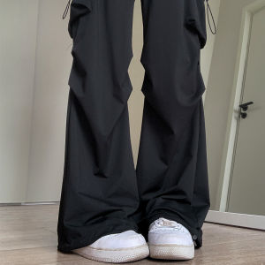 Black High Waist Straight Leg American Casual Work Pants Women Loose Spring Autumn New Style Slimming Wide Leg Sports Pants