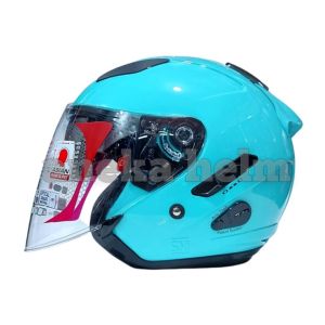 Helm Kyt Galaxy Flat R Solid Helm Half Face Kyt Double Visor