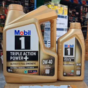 Mobil 1 0W-40 ขนาด (4ลิตร/4+1ลิตร) น้ำมันเครื่อง เบนซิน โมบิล1 สังเคราะห์แท้ 100%  ( ฟรี เสื้อ Mobil 1 ตัว) **สั่ง 1 ชุดต่อคำสั่งซ์้อ เท่านั้น**