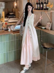 ZHENMANZI | Sleeveless Vest Dress Long Summer Vacation Wear