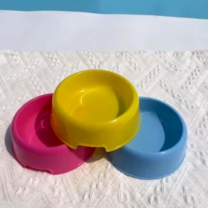 ชามอาหารแมว/หมา เดี่ยว ขนาด14x5.5ซม อาหารสัตว์เลี้ยง ทรงกลม สีสันน่ารัก น้ำหนักเบา