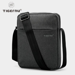 【Free shipping】Tigernu Water-resistant shockproof Messenger Bag for 7.9 inch ipad Sling bag for Men T-B5102(black grey)