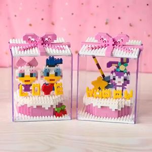 Đồ Chơi Lắp Ráp bánh kem sinh nhật Thỏ Stella Gấu Vịt Donald Có Đèn nanoblocks cho bé trai bé gái