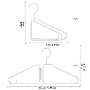 พับไม้แขวนเสื้อพลาสติกแบบพกพาเสื้อผ้าแขวนตู้เสื้อผ้า Space Saving Coat Rack Home Storage ตะขอหนา