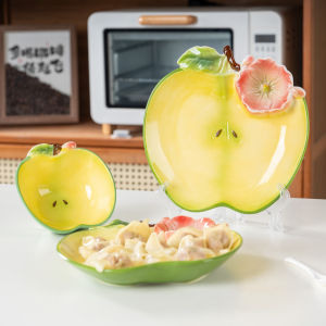 จานเซรามิกเคลือบด้าน จานเส้น จานอาหารสำหรับใช้ในบ้าน ขนาด 8 นิ้ว จานเส้นทรงไม่สมมาตร สีสันสดใส สำหรับใช้ในชีวิตประจำวัน