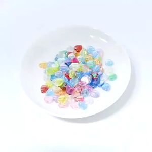 Manik Mote Hati Love Bening Premium Pelangi AB Transparan Warna Kilap