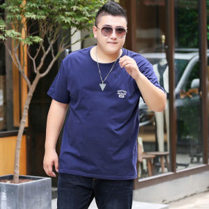 Mens T-shirt round Neck Pure Cotton Short Sleeve Shirt plus Size Overweight Man Loose Extra Large Half-Sleeve Top