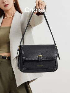 Cnoles Casual Chic Womens Crossbody Square Bag Versatile Fashionable Autumn Winter Handbag Lock Clasp Soft Fabric Material