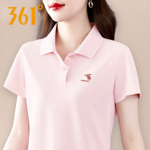 361 Degree Womens Sport Polo Shirt Casual Short Sleeve Breathable Fitness Wear Summer New Style Moisture Wicking Polyester Fiber