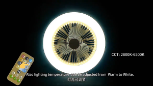TIMSOT LED Ceiling Fan With Light 3 Color Chandelier 30W E27 Fan Light with Remote Control Led Fan Light Energy-saving